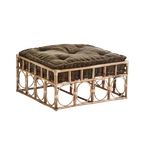 Poef Rattan Met Velvet Kussen thumbnail 1