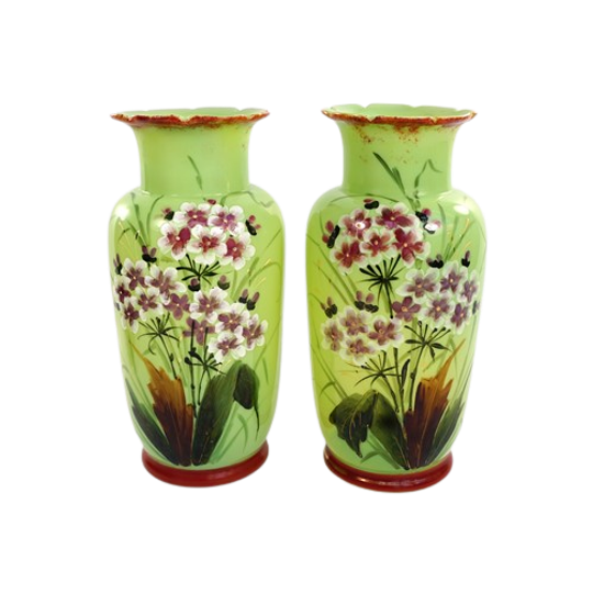 Vazen Opaline Groen Bloemen 1
