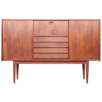 Strakke Deens Design Highboard Met 2 Deuren, 1960S