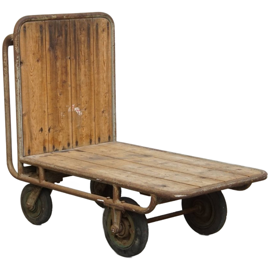 Oude, Zware En Zeer Decoratieve Industriële Transport Kar 1