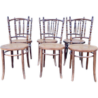 Set Van 6 Originele Thonet Stoelen Met Gave Webbing Zittingen Prijs/Hele Set thumbnail 1