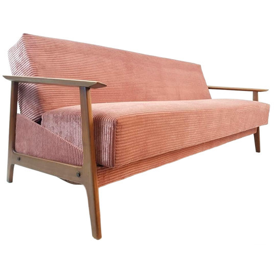 Vintage Roze Slaapbank | Bank Roze Rib 1