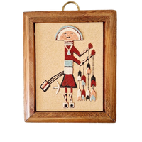 Vintage Zand Schilderijtje Shalako Indianen Kunst Art Spirit