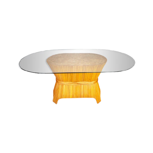 Mcguire Sheaf Of Wheat Bamboo Dining Table, Usa 1980S