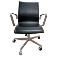 Arne Jacobsen For Fritz Hansen - Oxford Chair - Low Back - Dark Brown / Aluminium