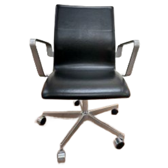 Arne Jacobsen For Fritz Hansen - Oxford Chair - Low Back - Dark Brown / Aluminium 1