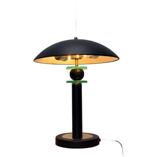 Vintage Tafellamp Hollywood Regency Stijl Zwarte Lamp Metaal 1