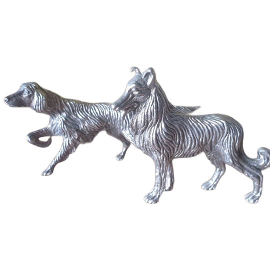 Verzilverde Honden Beeldjes Ierse Setter Border Collie 1