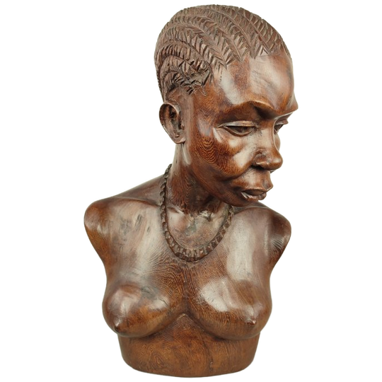 Houten Buste Afrikaanse Vrouw 1
