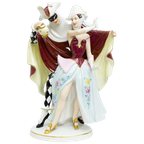 Bohemia Royal Dux Porseleinen Beeld Harlequin & Columbine Tsjechië thumbnail 1