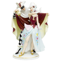 Bohemia Royal Dux Porseleinen Beeld Harlequin & Columbine Tsjechië