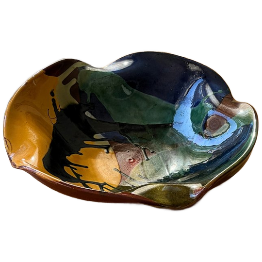 Vintage Signed Xl Ceramic Fruit Bowl 1