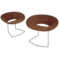 Set Van 2 Designstoelen In De Stijl Van Artifort, Leolux, Pierre Paulin