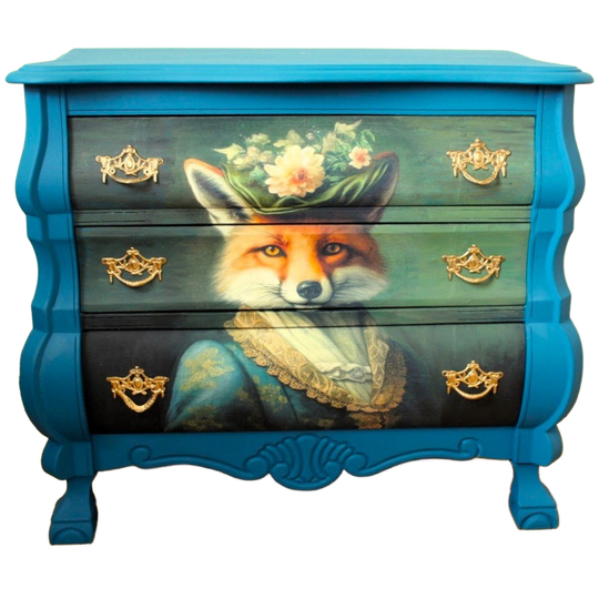 Petrol Blauwe Buikkastje “vos” - Eclectisch 1
