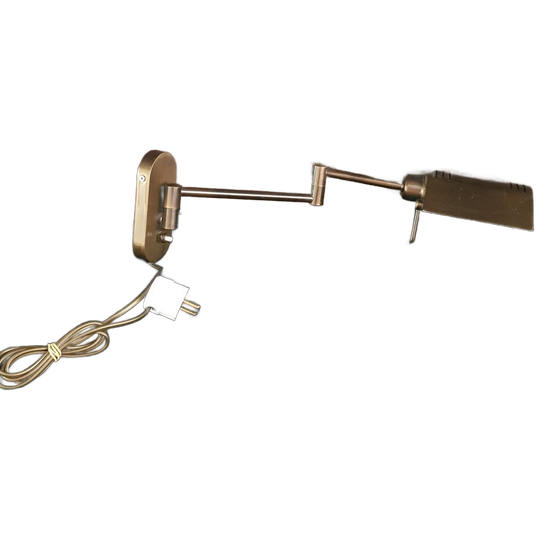 Vintage - Wandlamp - Notaris Wandlamp - Zwenkarm - Koper/brons. 1