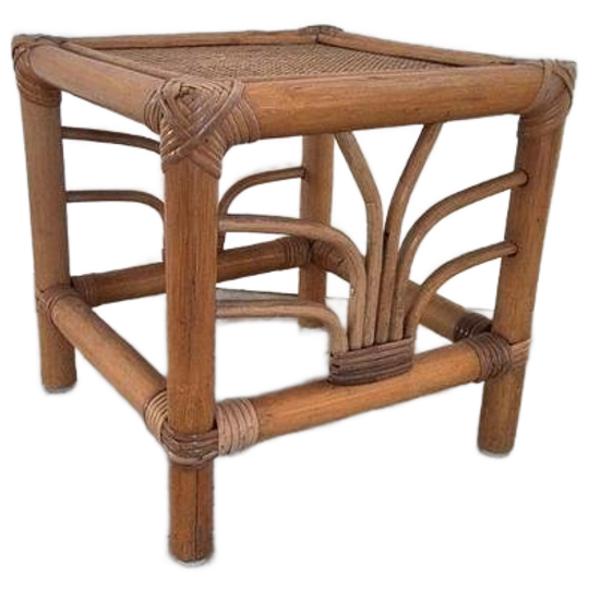 Vintage Boho Rotan Bamboe Tafeltje 1