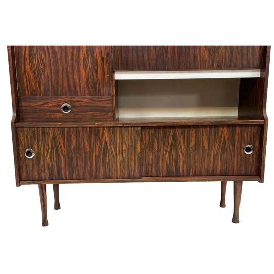 Vintage Highboard Wandmeubel Jaren 60 Rosewood Fineer 1