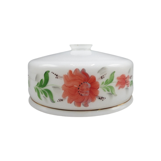 Lampenkap, Wit Met Bloemenmotief, Jaren 70 - Frankrijk 1