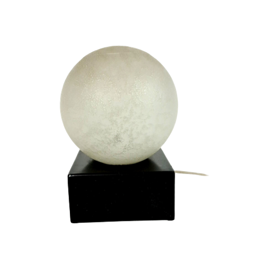 Mid Century - Tafellamp - Kubus Lamp - Bol Lamp - Glas - Metaal - Space Age - Post Modern - 80's 1