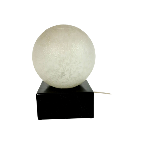 Mid Century - Tafellamp - Kubus Lamp - Bol Lamp - Glas - Metaal - Space Age - Post Modern - 80'S