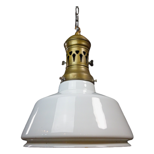 Antieke Plafondlamp – Melkglas – Jaren 20 1