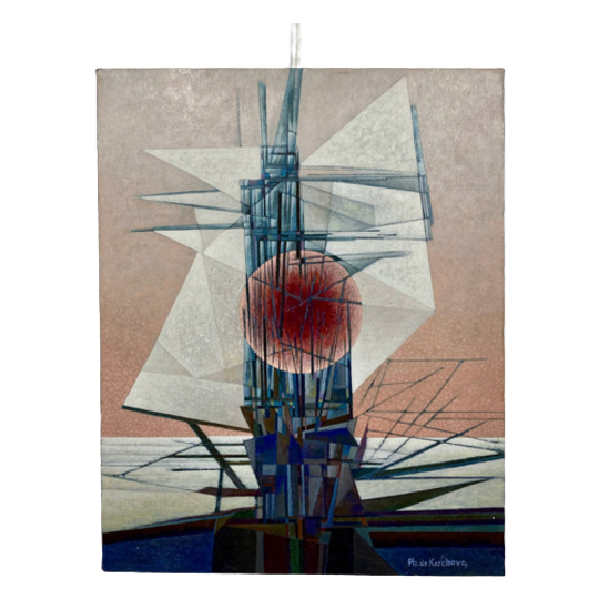 Abstract Schilderij, Acryl Op Doek, Ph. De Kerckhove 1