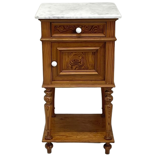 Antiek Marmer Hoog Model Nachtkastje Halkast 1