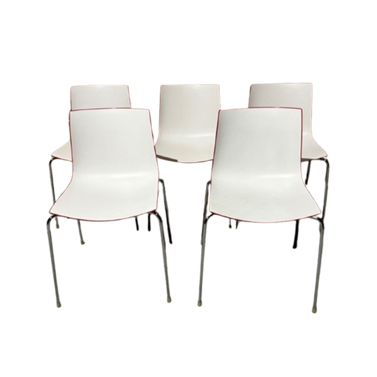 Arper Catifa 46 Design Stoel - Wit/rood Kunststof 1