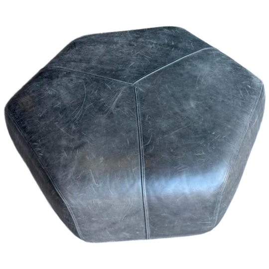 Leolux Guadalupe Poef Zeshoek Met Wielen 90cm Grijs 1