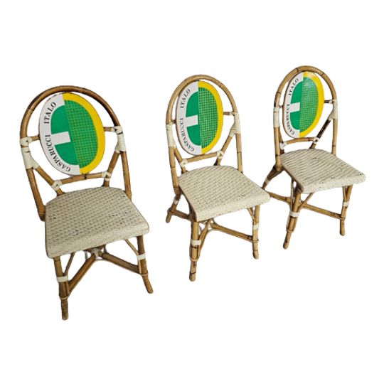 3 X Gasparucci Italo Ecc Antwerpen Tennis Chairs 1980s 1