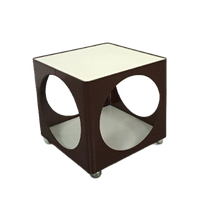 Kubus Space Age Bruine Kunststof Tafel