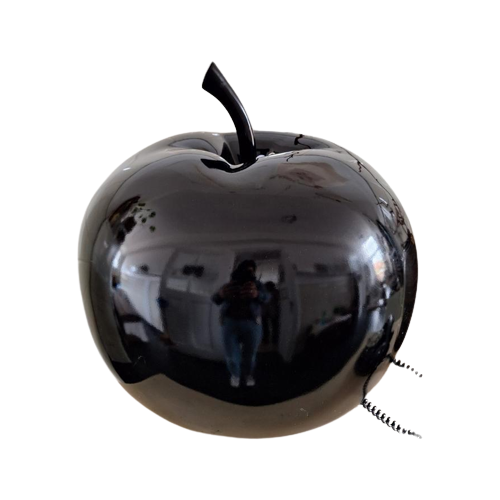 Grote Zwarte Kunststof Appel, Big Apple, Sier Appel