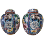 Vintage Set Cloisonné Gemberpotten thumbnail 1
