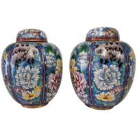 Vintage Set Cloisonné Gemberpotten