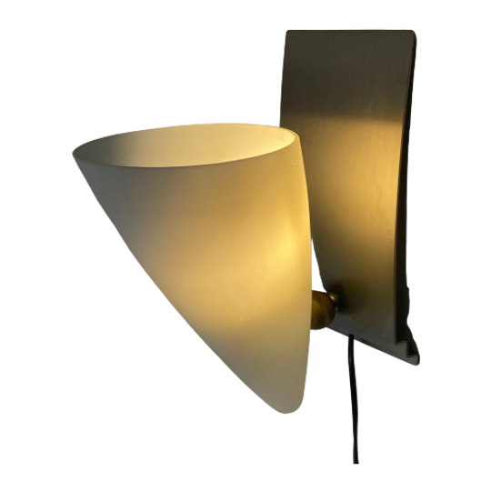 Vintage Herda Wall Mounted Lamp - Memphis Style / Postmodern Design - White Frosted Glass 1