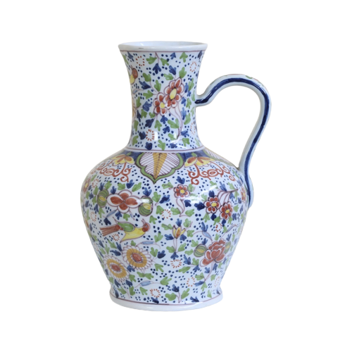 Handpainted Multi-Coloured Vase By Royal Tichelaar Makkum, 1960S