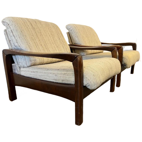 Set Van 2 Vintage Fauteuils / Éénzitten / Zetels 1