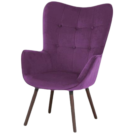 Playboy | Bridget Fauteuil Fluweel Massief Hout Violet 1