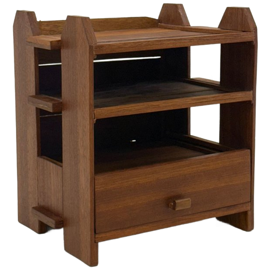 Art Deco Nachtkastje Van Massief Eikenhout 1