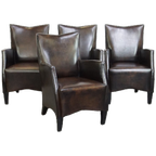 Set Van 4 Zeer Mooie Schapenleren Design Eetkamerstoelen Van Bart van Bekhoven thumbnail 1