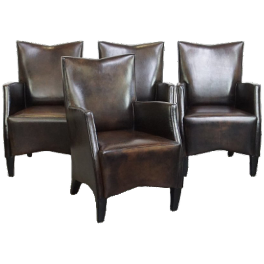 Set Van 4 Zeer Mooie Schapenleren Design Eetkamerstoelen Van Bart van Bekhoven 1