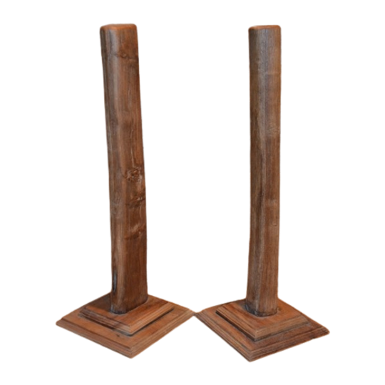 Teakhouten Decoratie Zuilen Set Van Twee 1