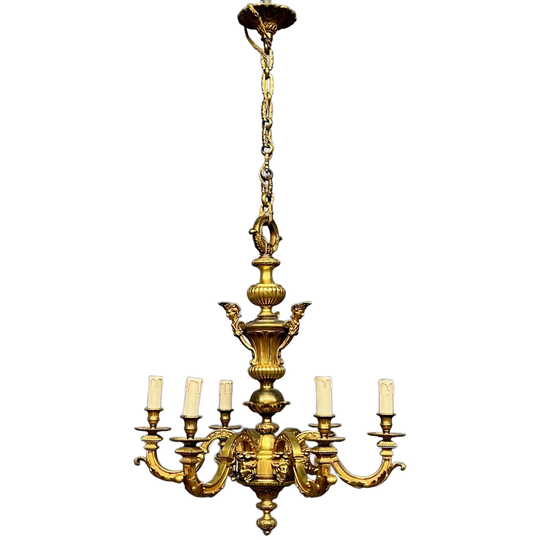 Mazarin-kroonluchter 135 Cm. Massief Brons. 1
