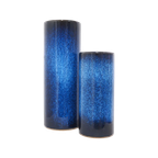 Set Kobalt Blauwe Fat Lava Cilinder Vaasjes thumbnail 1