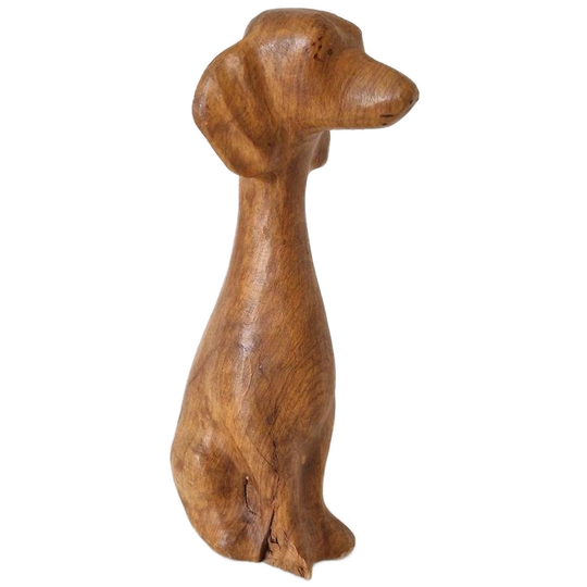 Vintage Hond Beeld Houten Beeld Teckel Tekkel 1