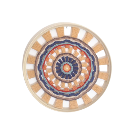 *70's Wollen Mandala Op Fietswiel Retro Schilderij Wandkleed 1