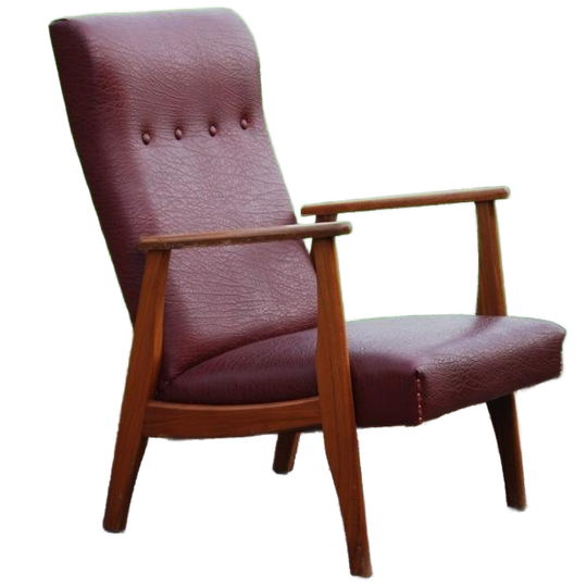 Vintage Rode Fauteuil 1