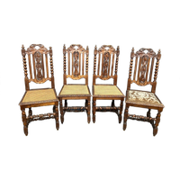 Set Van 4 Jachtstoelen. Eikenhout.