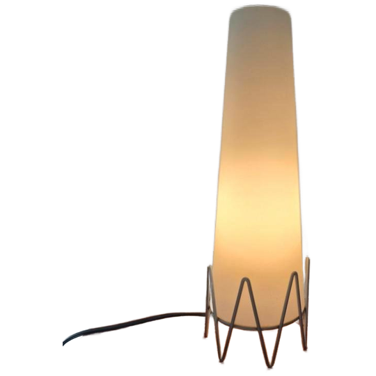 Vintage Space Age Atomic Glazen Tafellamp 1