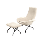 Vintage Asko Lounge Fauteuil Met Hocker 67610 thumbnail 1